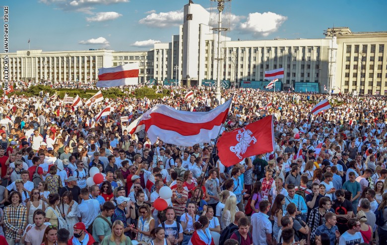 احتجاجات بلاروسيا على نتائج الانتخابات المزورة