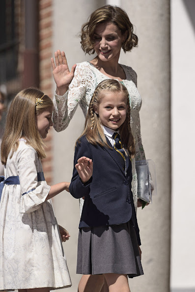 King Felipe VI of Spain, Queen Letizia of Spain, King Juan Carlos of Spain, Queen Sofia of Spain and Princess Leonor of Spain and Princess Sofia of Spain 