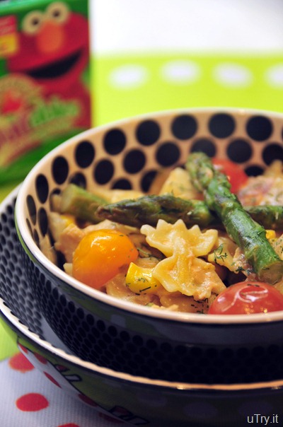 Salmon and Garden Vegetable Farfalle