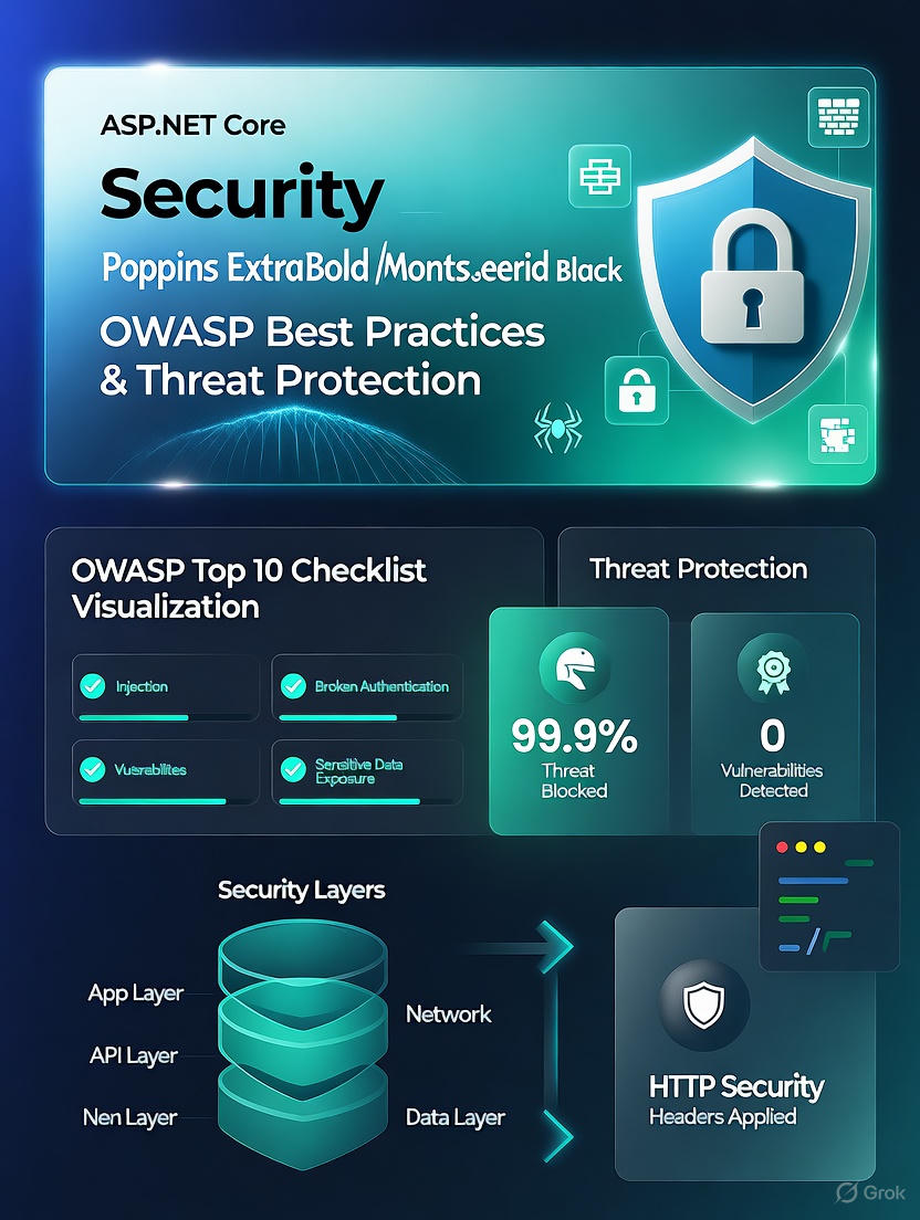 ASP.NET Core Security Fortification: Master OWASP Best Practices & Threat Protection (Part - 28 of 40) ASP.NET Core Security Fortification: Master OWASP Best Practices & Threat Protection (Part - 28 of 40)