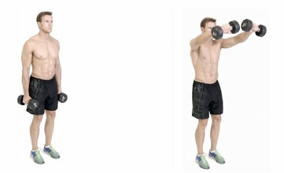 5- front raise with dumbbells