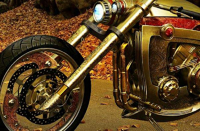 Custom Motorcycle Solid Gold by Mikael Lugnegard