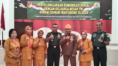 Korem 133/NW Gelar Komsos Dengan Keluarga Besar TNI TA. 2024