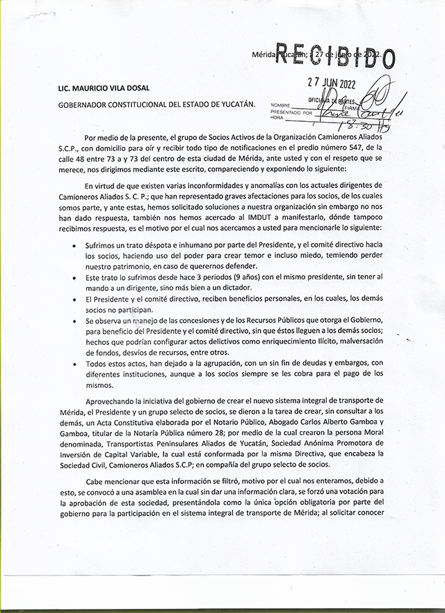 Permisionarios piden la intervención del gobernador Mauricio Vila pues temen perder su patrimonio