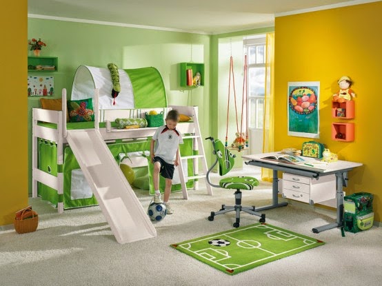 Cool Contemporary Green Kids Bedroom