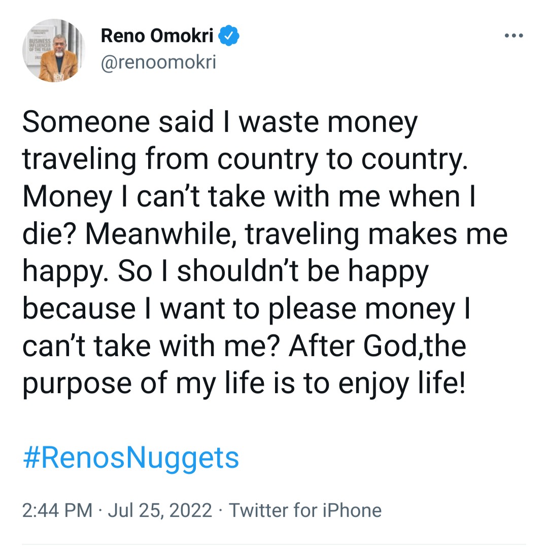 Reno tweets