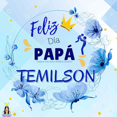 Solapín Feliz Día del Padre - Nombre Temilson para imprimir gratis