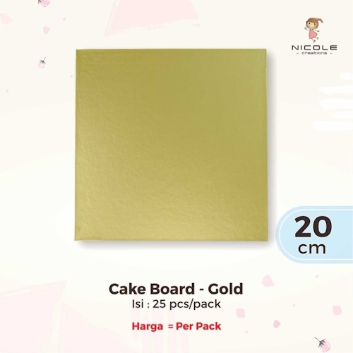 Cake Board / Tatakan Kue / Alas Kue Gold Tea Leaf (NICOLE Product)