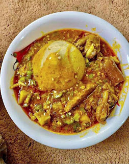 akple or banku with okro soup