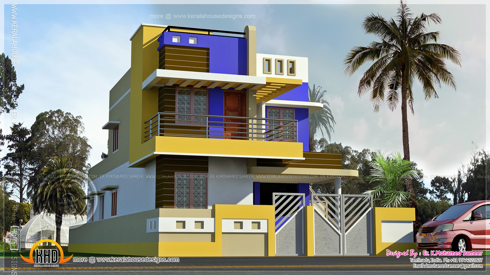 Modern Tamilnadu house - Kerala home design and floor plans - Modern Tamilnadu house