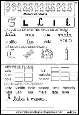 Livro famílias silábicas-letra L