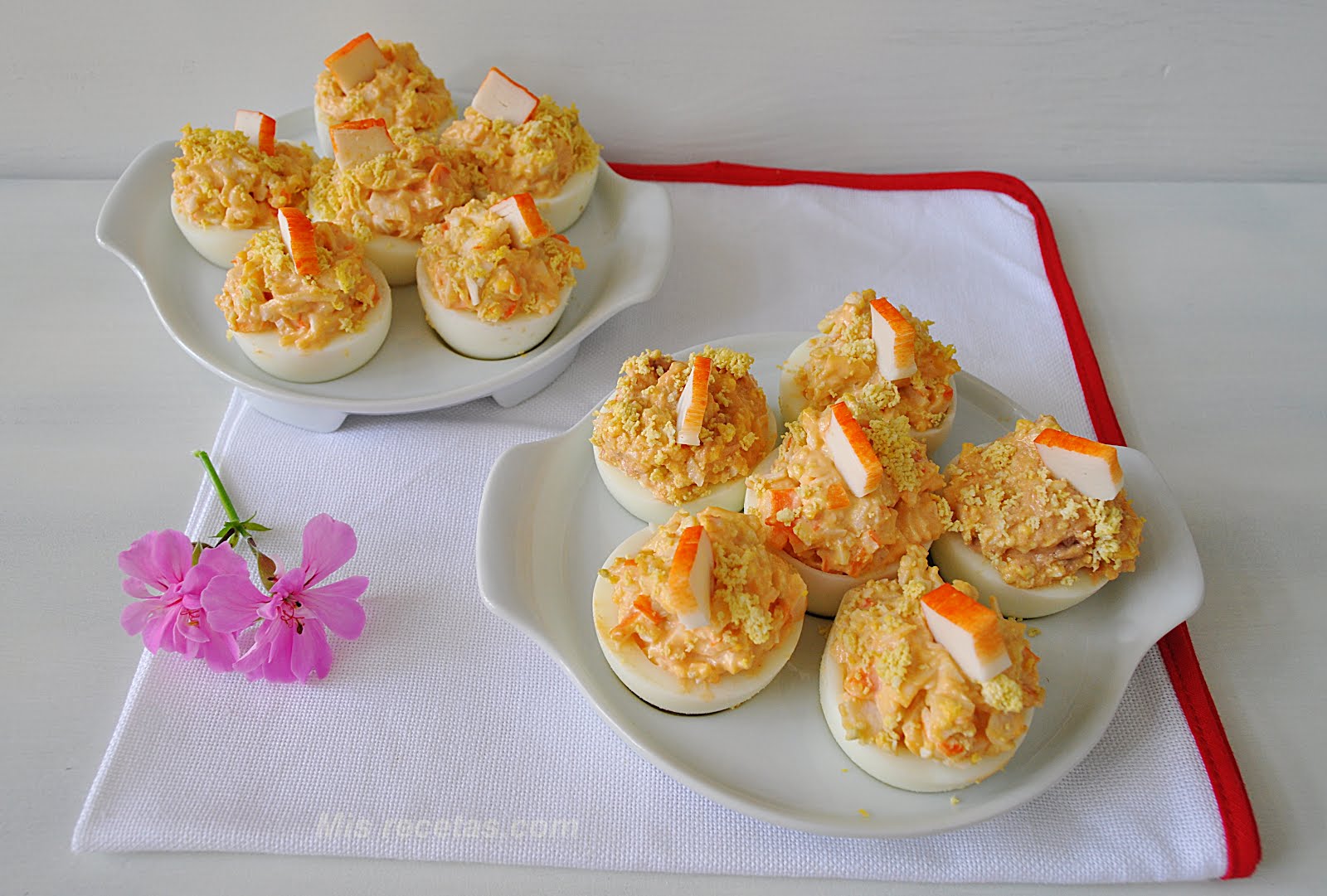 MIS RECETAS. COM: Huevos rellenos con surimi