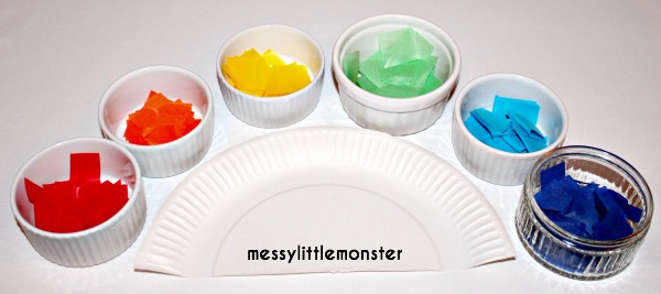 Paper plate rainbow craft supplies