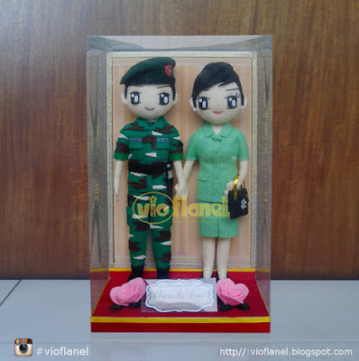 Boneka Flanel Pasangan TNI AD & Ibu Persit