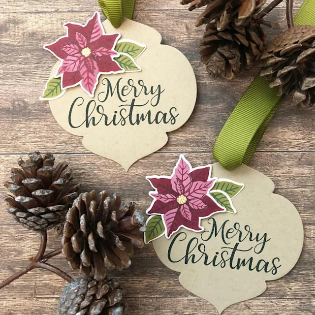 Sunny Studio Stamps: Petite Poinsettias Customer Tag Share by Dana Kirby