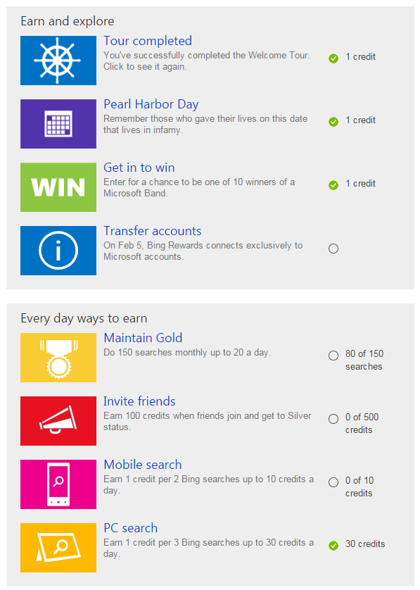 Fantageville: Bing Rewards