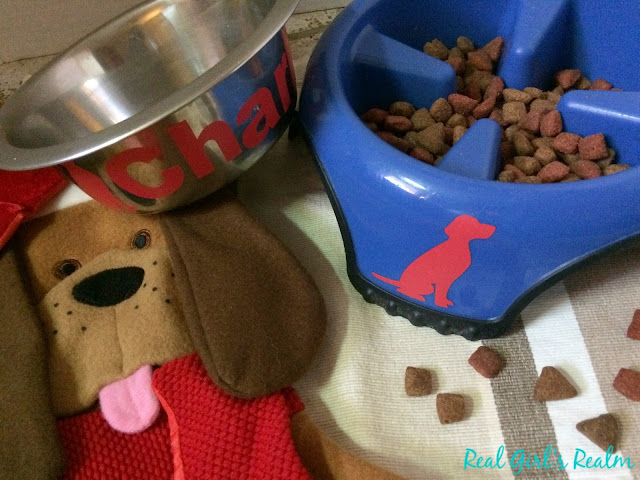 Personalize your pet's bowl, using vinyl and your Cricut!