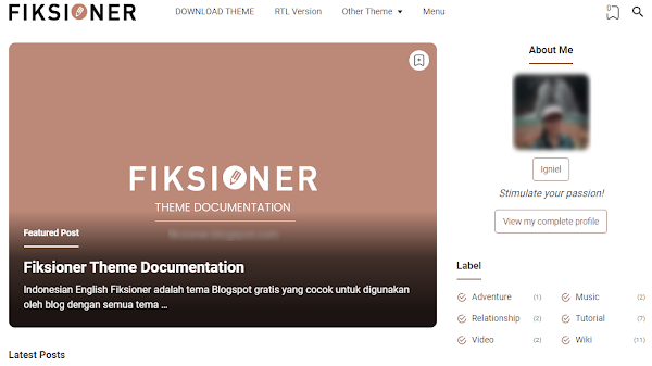 Fiksioner Free Responsive Blogger Template 2023