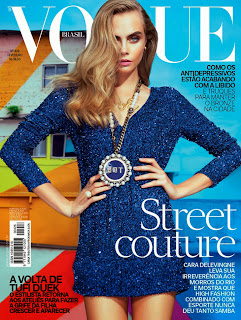 Magazine Cover : Cara Delevingne Magazine Photoshoot Pics on Vogue Magazine Brazil February 2014 Issue