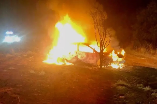 Video: Sicarios calcinan a policía junto a su pareja en Zacatecas tras ser interceptados