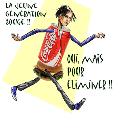 dessin coca burger generation jeune