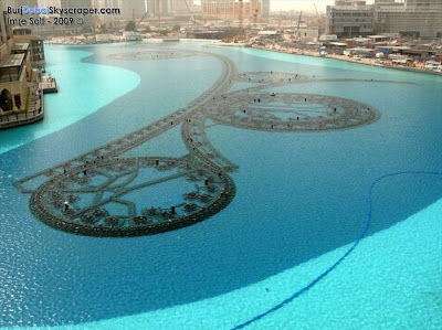 burj dubai lake water fountain