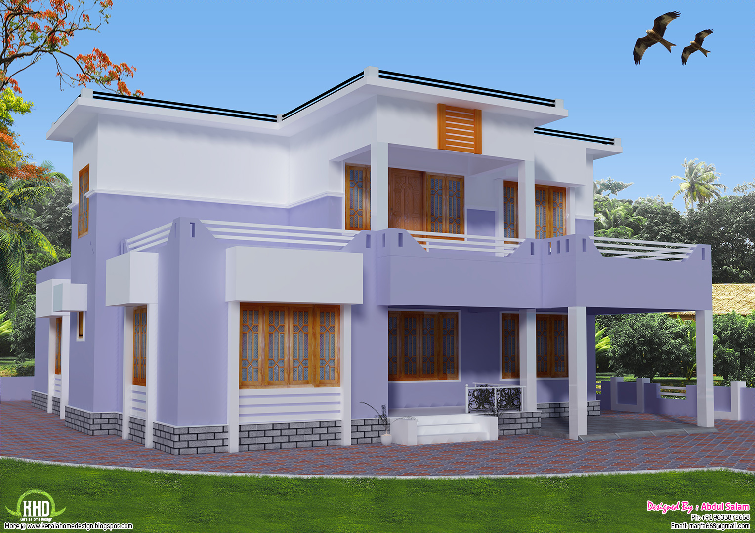 2419 sq feet flat roof house design  Kerala home  design  