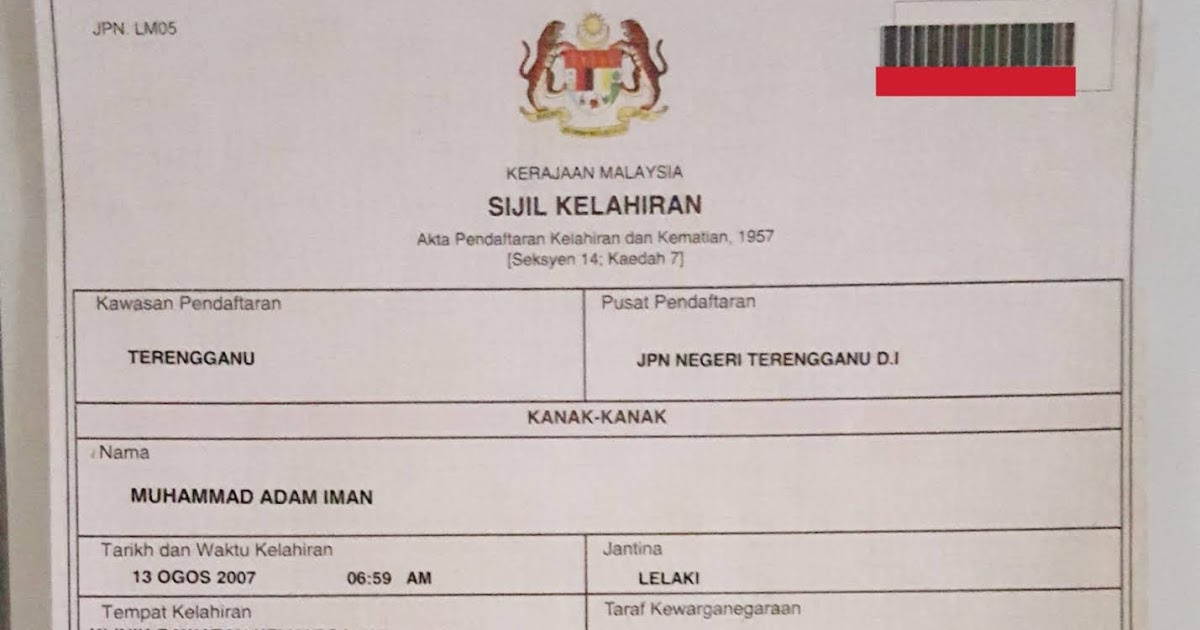 Perbezaan Surat Beranak Dan Sijil Kelahiran