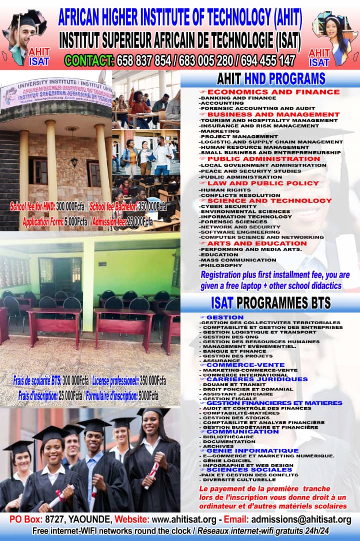 Africa Higher Institute of Technology AHIT Mendon Yaounde AHIT/ISAT