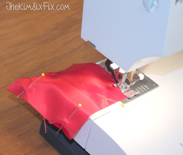 Sewing a bean bag for cornhole