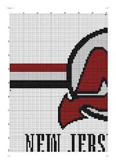 New Jersey Devils logo cross stitch pattern - Tango Stitch