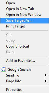 Internet Explorer Save Target As
