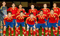 Selección de ESPAÑA Sub21 - Temporada 2012-13 - Joel, Marc Bartra, Thiago, Illarramendi, Íñigo Martínez, Rodrigo; Muniesa, Tello, Muniain, Montoya y Koke - ESPAÑA Sub21 5 (Tello 2, Rodrigo, Canales y Tollas (p.p.)), NORUEGA 2 (Nielsen y Castrati) - 21/03/2013 - Partido amistoso - Toledo, estadio del Salto del Caballo - Alineación: Joel; Montoya, Bartra (Sarabia 60'), Íñigo Martínez (Canales 55'), Marc Muniesa (Alberto Moreno 67'); Illarramendi (Nacho 55'),  Koke (Deulofeu 45'), Thiago Alcántara; Muniain (Camacho 55'), Rodrigo (Álvaro Vázquez 60')  y  Tello (Amat 60')