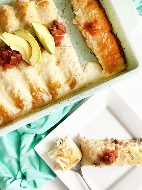 fiesta cream cheese chicken enchiladas #ad #MissionFoods #MissionProteinTortillas