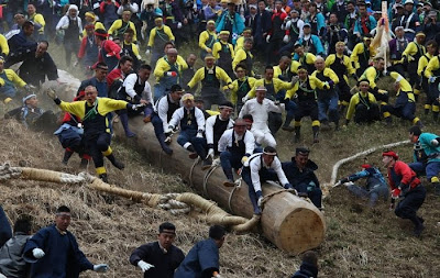 Onbashira Festival in Japan Seen On www.coolpicturegallery.net