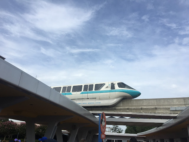 Blue Monorail Leaving Epcot Walt Disney World