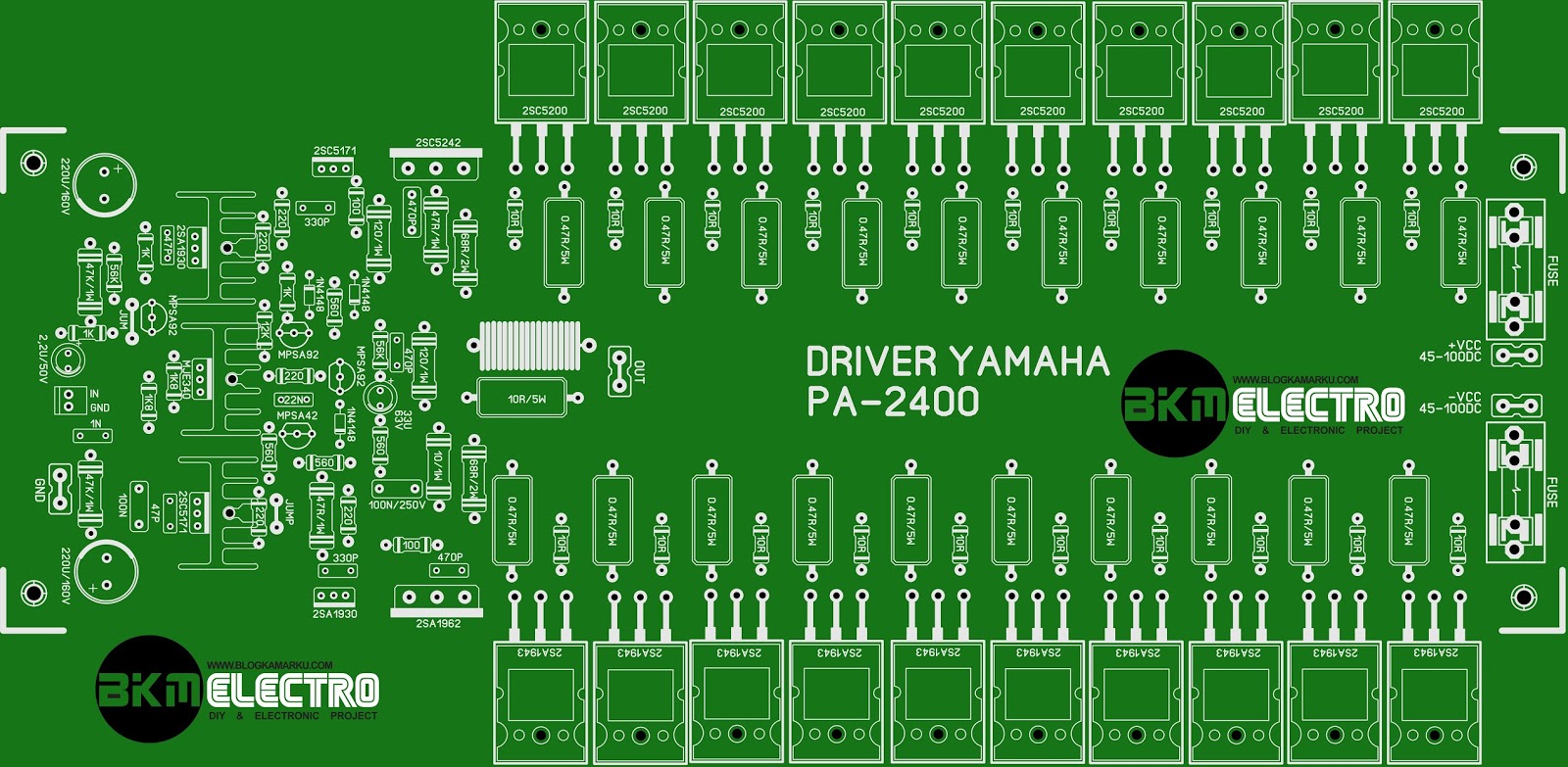 Driver Lapangan Layout PCB  Power Yamaha  PA  2400  