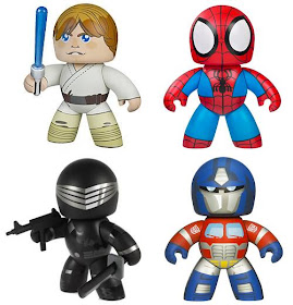 Hasbro's Mighty Muggs Heroes - Star Wars' Luke Skywalker, Marvel's Spider-Man, G.I. Joe's Sanke Eyes & Transformers' Optimus Prime