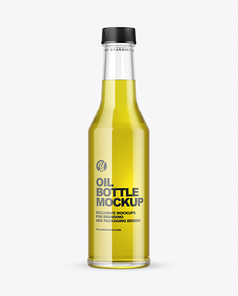 Clear Glass Olive Oil Bottle Mockup