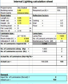 Lighting Design Calculations by Using Excel Spreadsheets – Part Two