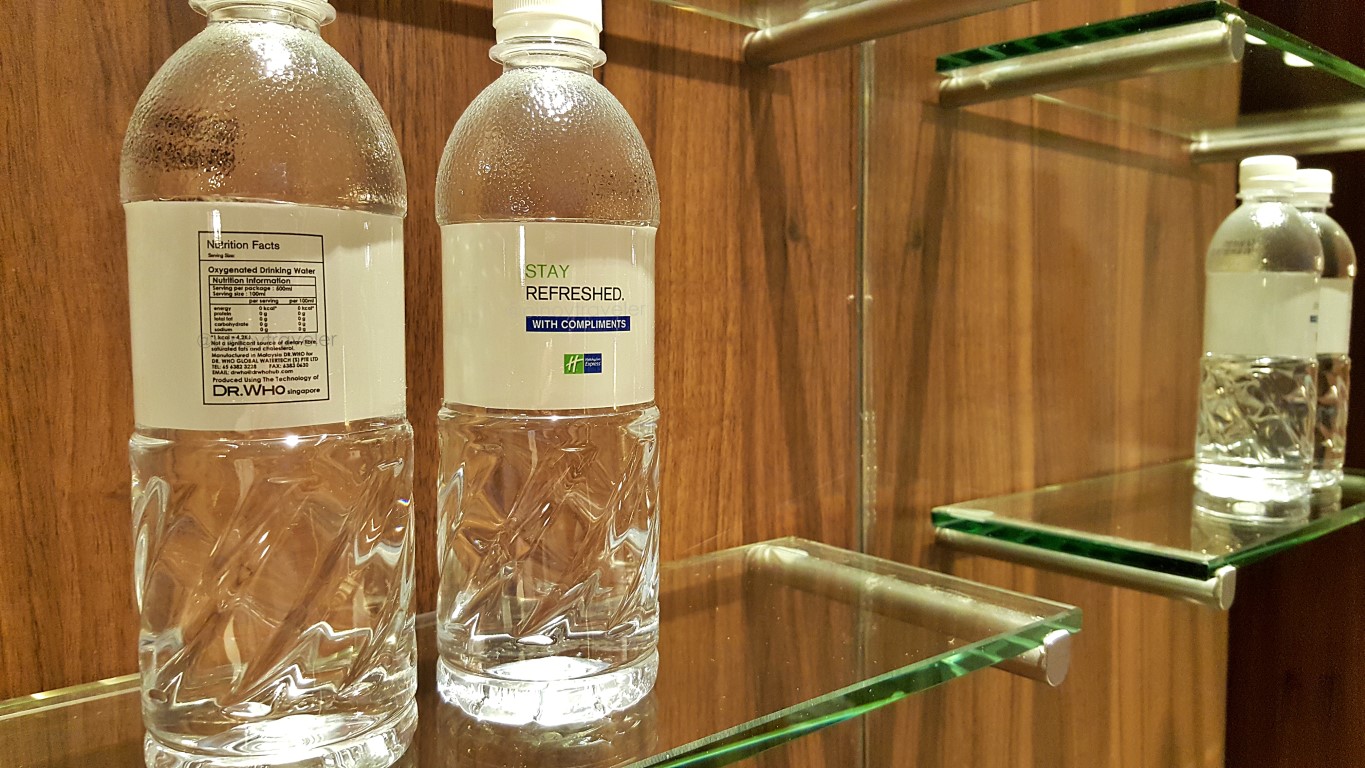 free bottled water at Holiday Inn Express (HIE) Singapore Clarke Quay