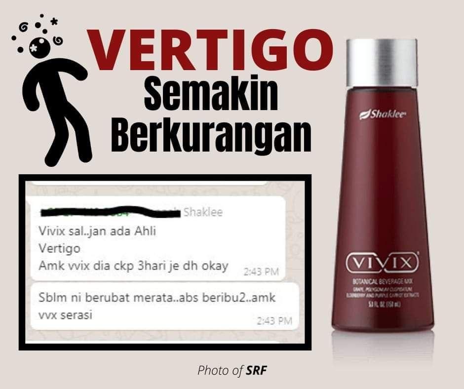 Testimoni Vivix Shaklee untuk Vertigo