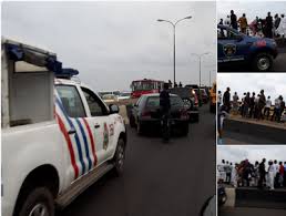 Picture of militants attempts to bomb 3rd mainland Bridge