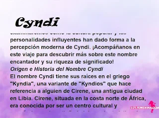 significado del nombre Cyndi