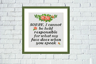 Sorry sarcastic funny cross stitch pattern - Tango Stitch