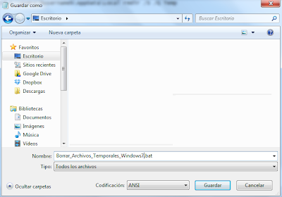Borrar archivos temporales de Windows 7