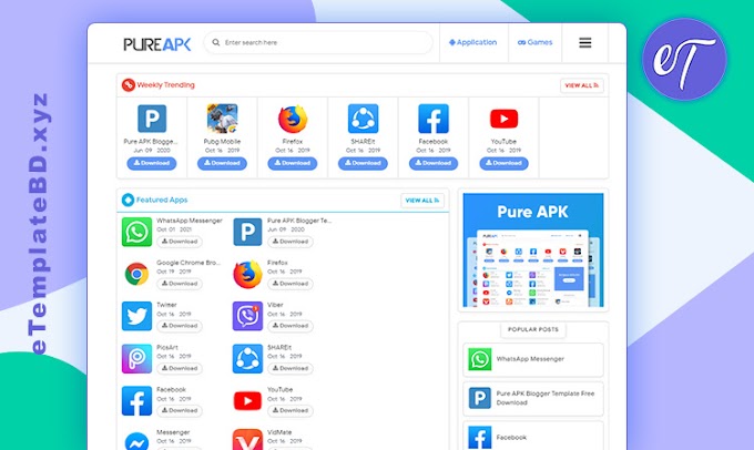 PureAPK Premium Blogger Template for Apps and Games Store
