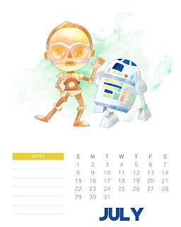 Calendario de Star Wars 2018 para Imprimir Gratis. 