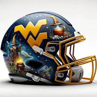 West Virginia Mountaineers Harry Potter Concept Football Helmet