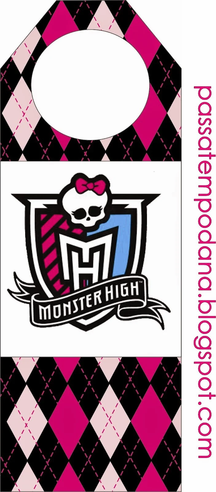 Etiquetas para Candy Bar de Monster High Rosa para Imprimir Gratis.